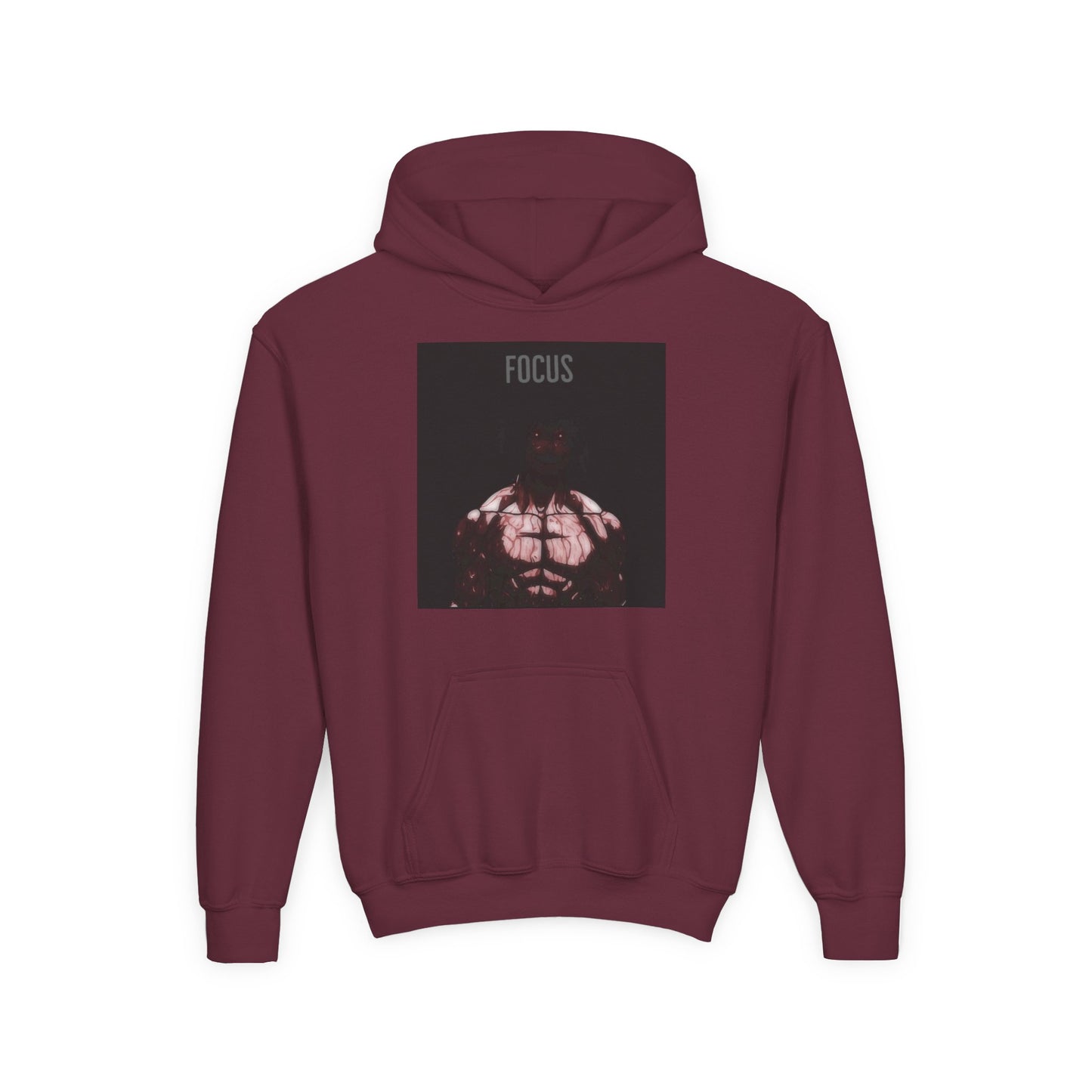 Motivational Youth Hoodie - 'Focus' Sweatshirt, Fitness Apparel, Gym Wear, Workout Gift, Inspirational Clothing
