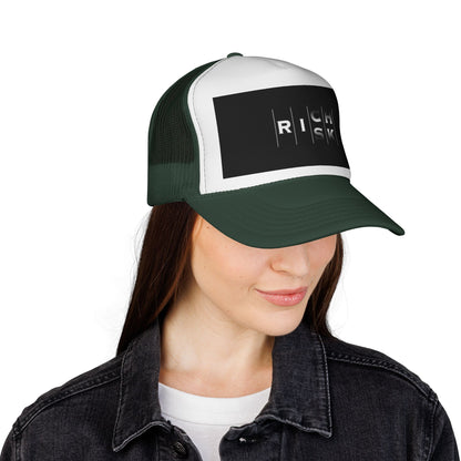 Bold Risk Trucker Cap | Unique Casual Headwear, Summer Accessories, Festival Gear, Gift for Him