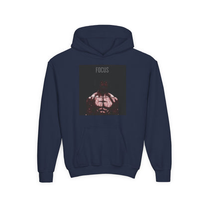 Motivational Youth Hoodie - 'Focus' Sweatshirt, Fitness Apparel, Gym Wear, Workout Gift, Inspirational Clothing