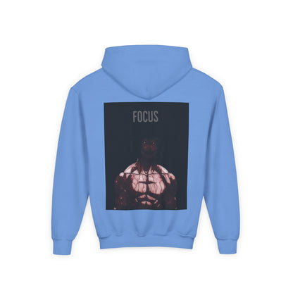 Motivational Youth Hoodie - 'Focus' Sweatshirt, Fitness Apparel, Gym Wear, Workout Gift, Inspirational Clothing