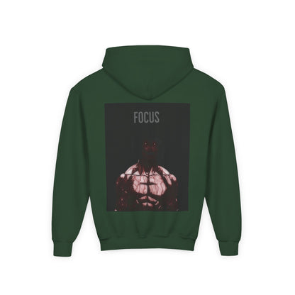 Motivational Youth Hoodie - 'Focus' Sweatshirt, Fitness Apparel, Gym Wear, Workout Gift, Inspirational Clothing