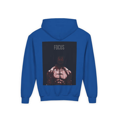 Motivational Youth Hoodie - 'Focus' Sweatshirt, Fitness Apparel, Gym Wear, Workout Gift, Inspirational Clothing