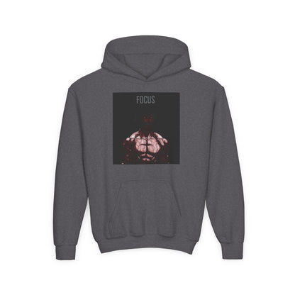 Motivational Youth Hoodie - 'Focus' Sweatshirt, Fitness Apparel, Gym Wear, Workout Gift, Inspirational Clothing