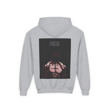 Motivational Youth Hoodie - 'Focus' Sweatshirt, Fitness Apparel, Gym Wear, Workout Gift, Inspirational Clothing