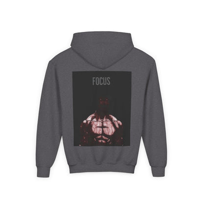 Motivational Youth Hoodie - 'Focus' Sweatshirt, Fitness Apparel, Gym Wear, Workout Gift, Inspirational Clothing