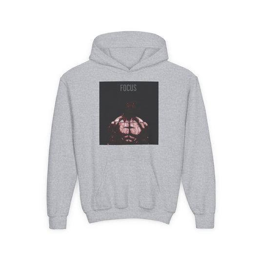 Motivational Youth Hoodie - 'Focus' Sweatshirt, Fitness Apparel, Gym Wear, Workout Gift, Inspirational Clothing
