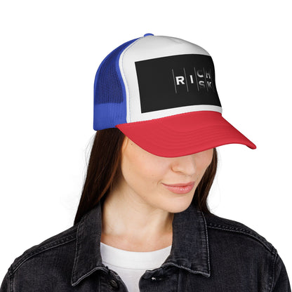 Bold Risk Trucker Cap | Unique Casual Headwear, Summer Accessories, Festival Gear, Gift for Him