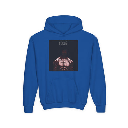 Motivational Youth Hoodie - 'Focus' Sweatshirt, Fitness Apparel, Gym Wear, Workout Gift, Inspirational Clothing