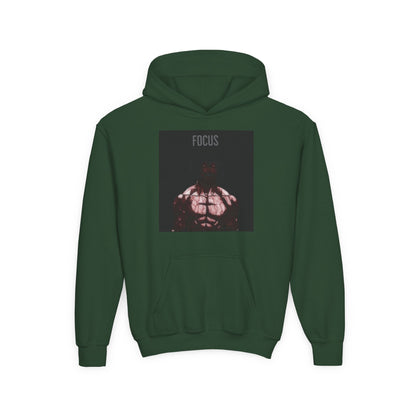 Motivational Youth Hoodie - 'Focus' Sweatshirt, Fitness Apparel, Gym Wear, Workout Gift, Inspirational Clothing