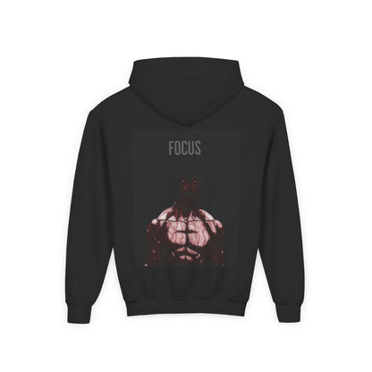 Motivational Youth Hoodie - 'Focus' Sweatshirt, Fitness Apparel, Gym Wear, Workout Gift, Inspirational Clothing